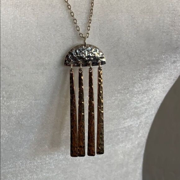 Mixed Metal Pendant Necklace - Picture 1 of 7
